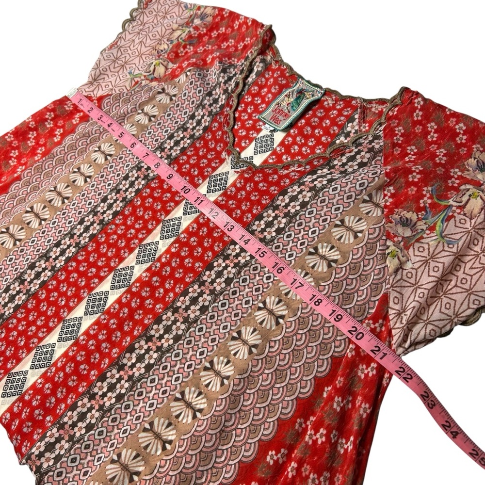 Johnny Was Patchwork Print Boho Tunic Mixed Print… - image 7
